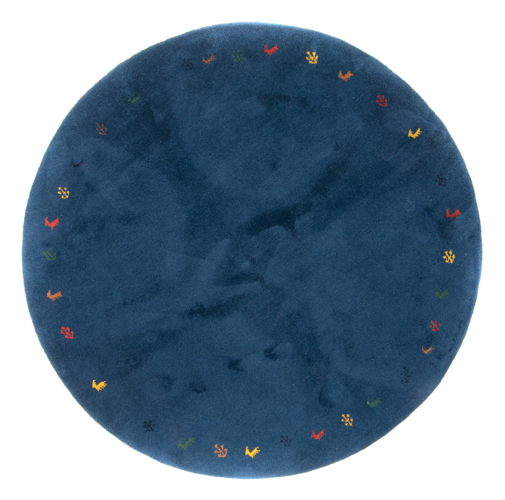 Gabbeh Teppich - Indus rund  - 199 x 199 cm - blau