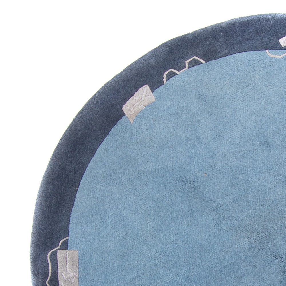 Nepal Teppich rund - 210 x 210 cm - blau