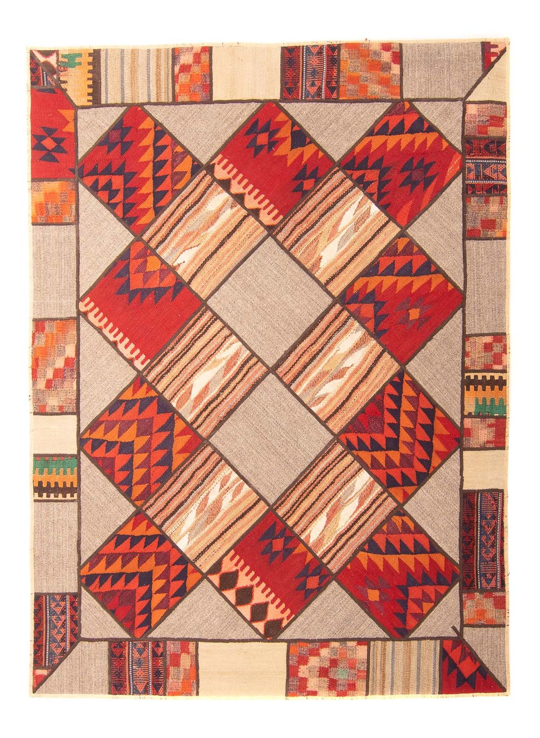 Patchwork Teppich 200 x 150 cm - mehrfarbig