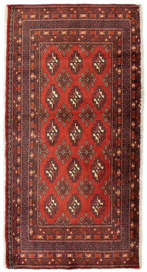 Turkaman Teppich 100 x 50 cm - rot