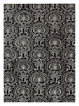 Wollteppich - 240 x 150 cm - schwarz-weiß