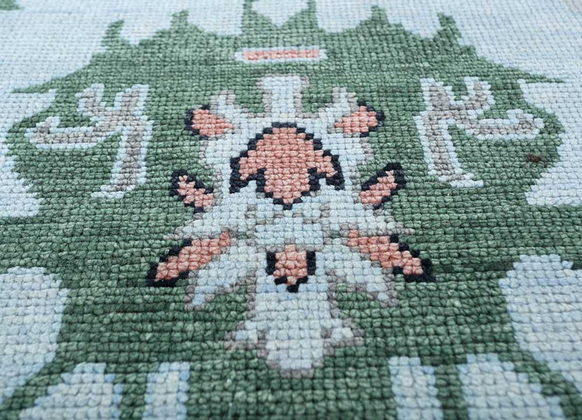 Wollteppich - 360 x 270 cm - hellblau