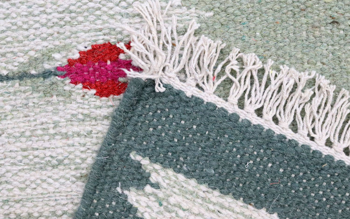 Kelim Teppich - Trendy 250 x 80 cm - hellgrün