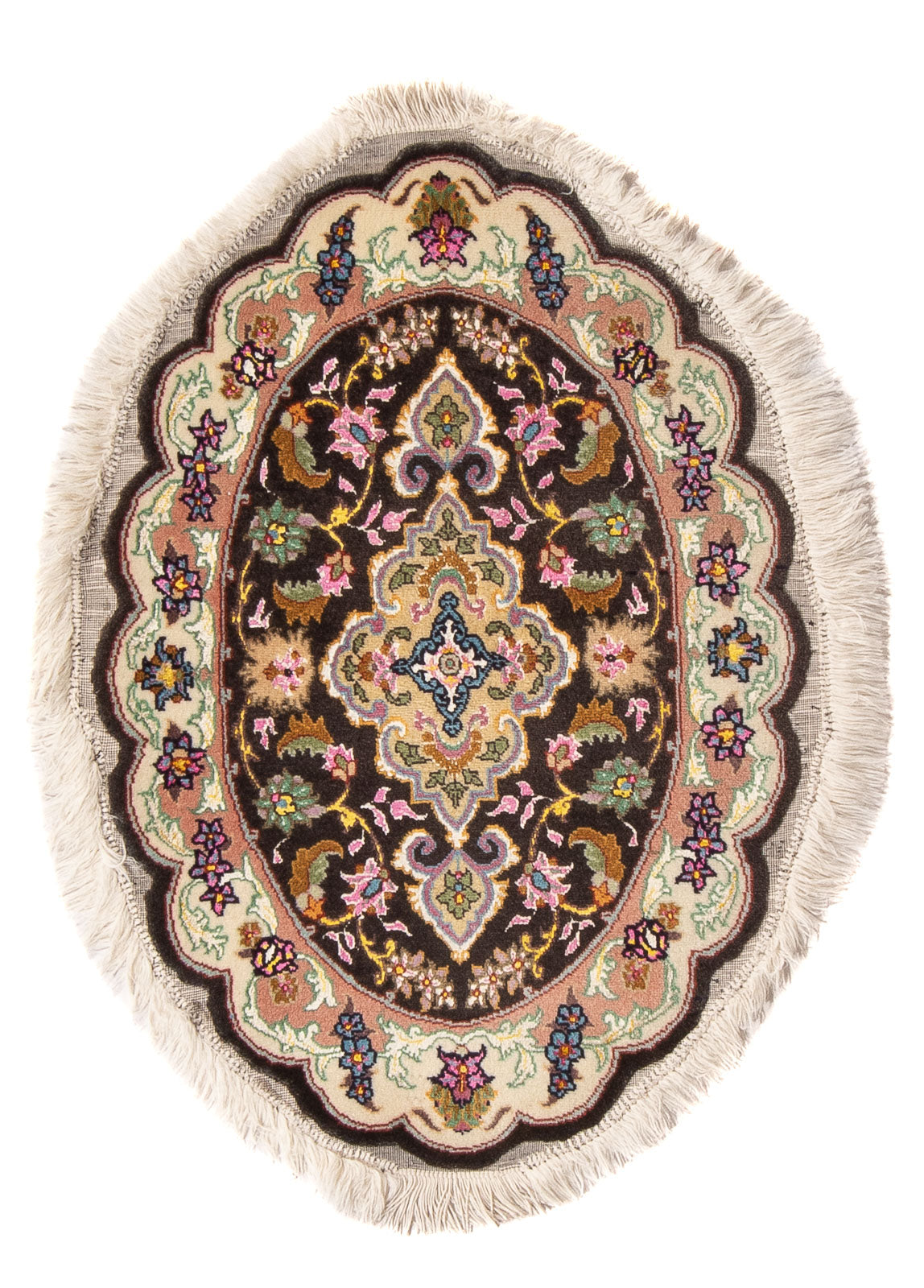 Perserteppich - Täbriz - Royal oval - 68 x 48 cm - schwarz