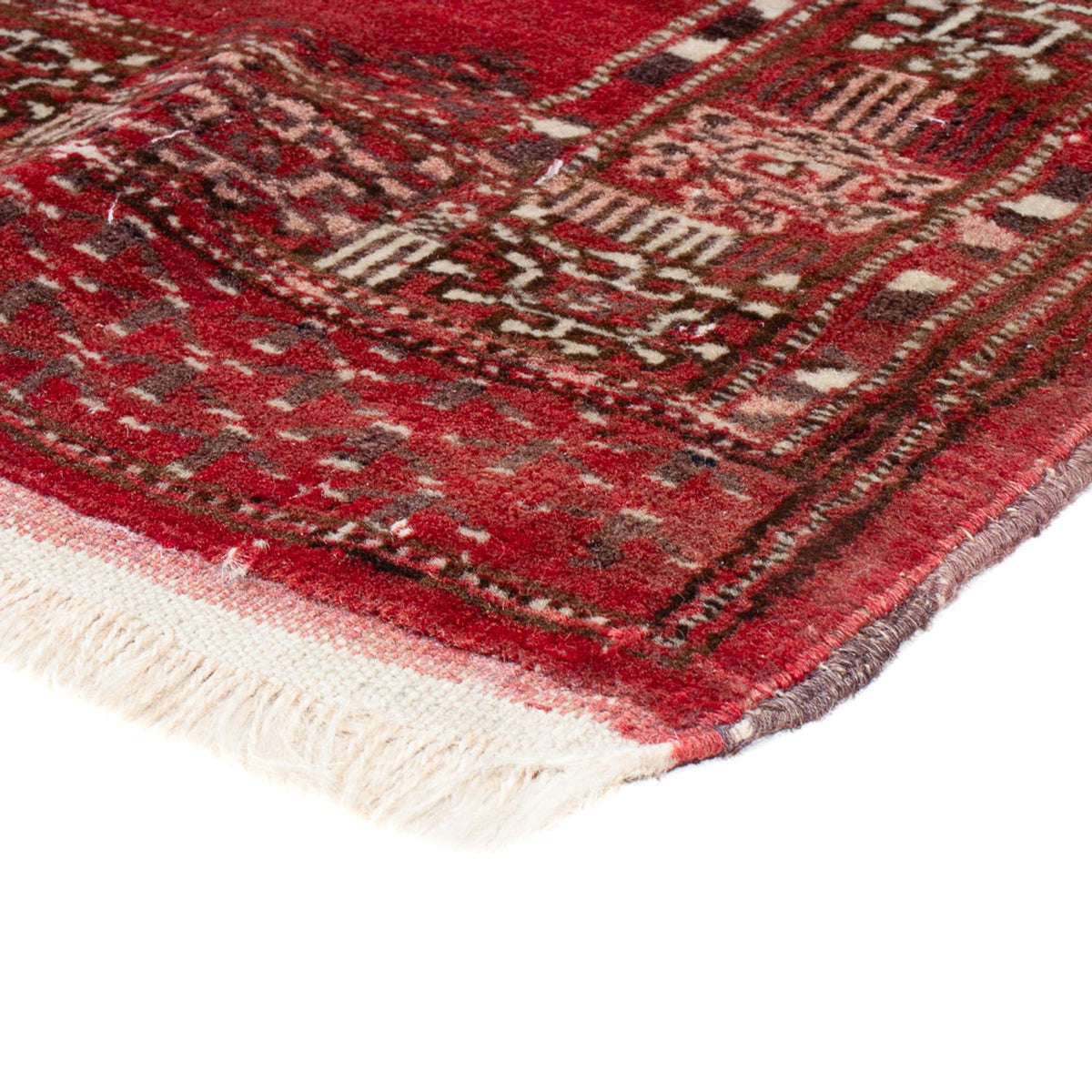 Turkaman Teppich - 121 x 83 cm - dunkelrot