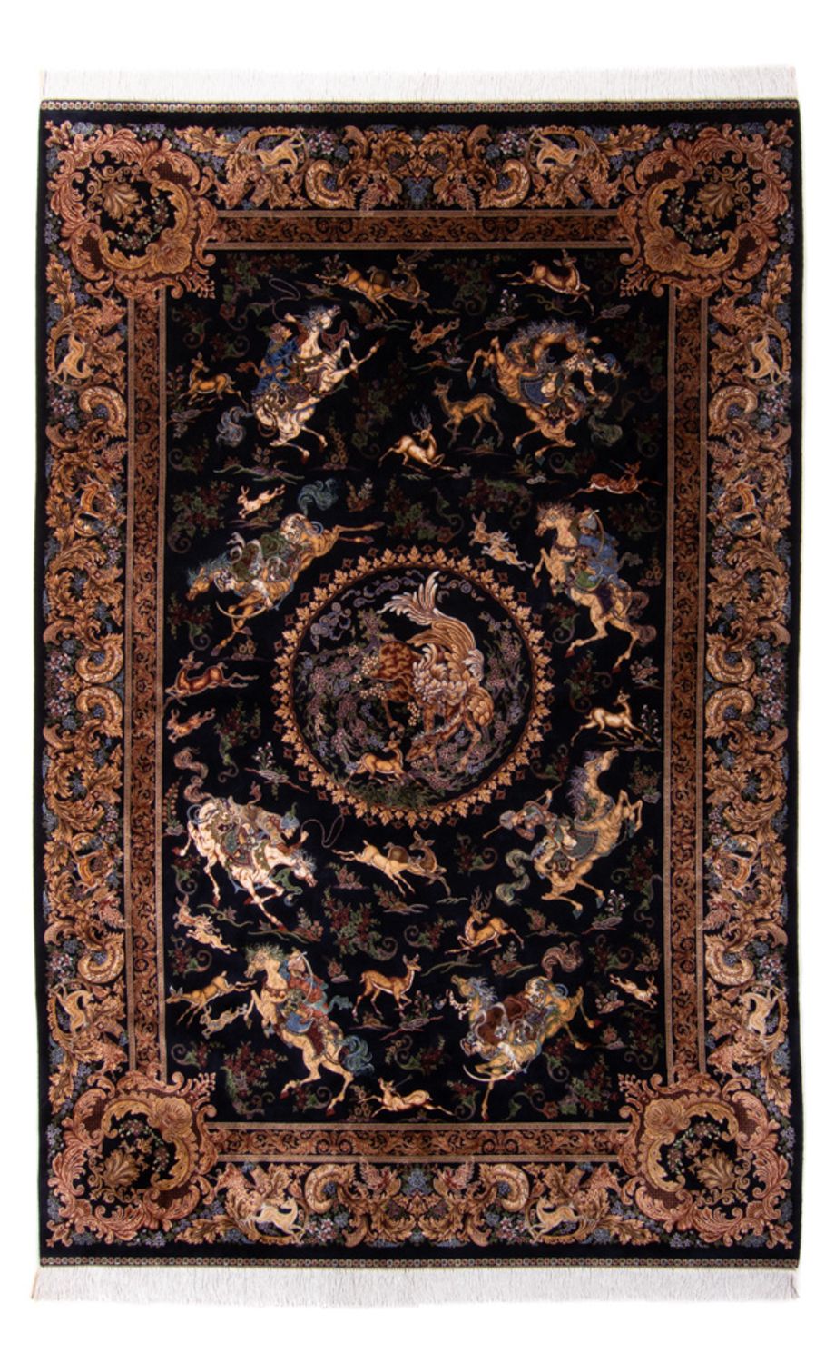 Perserteppich - Ghom - 230 x 150 cm - dunkelblau