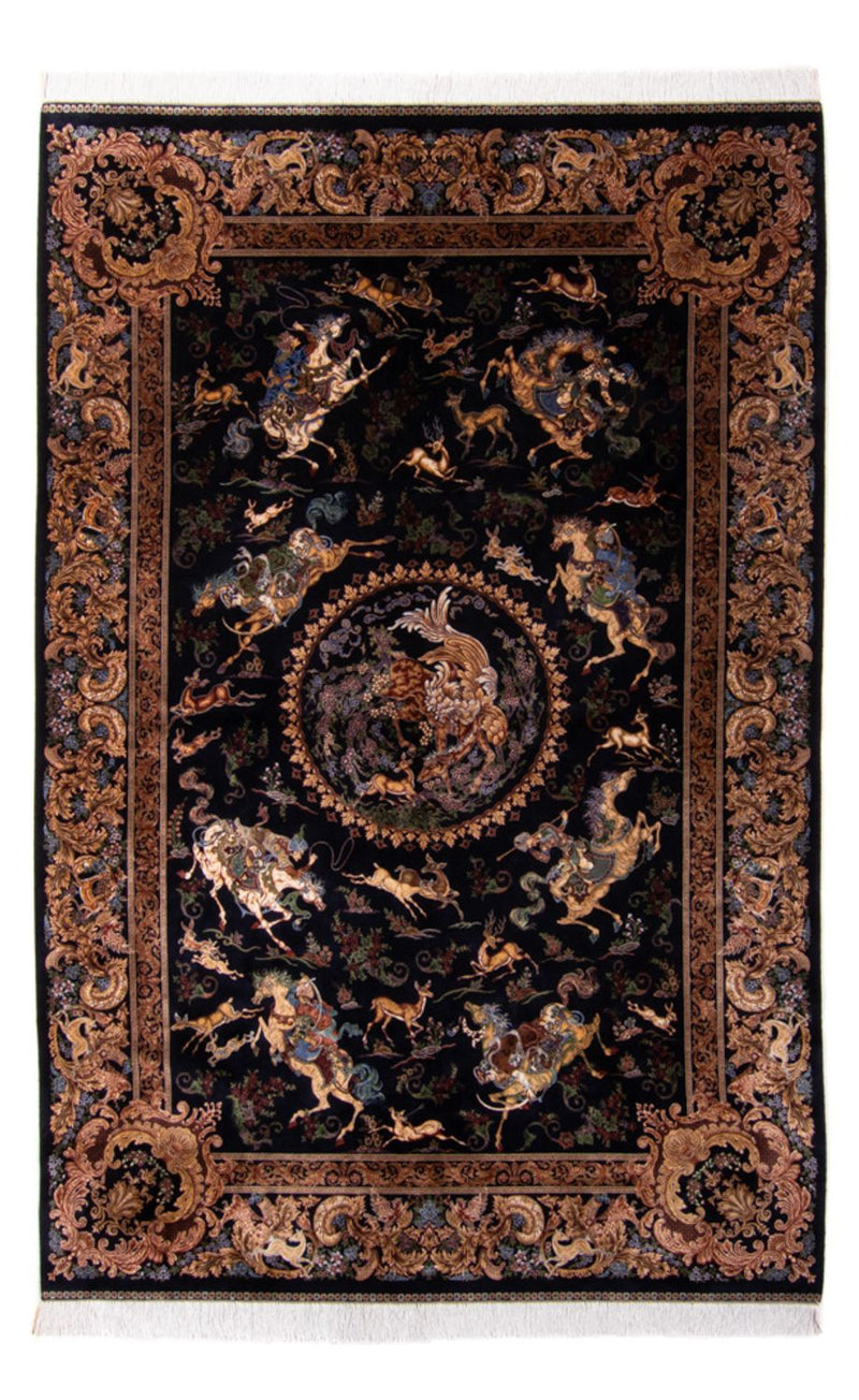 Perserteppich - Ghom - 230 x 150 cm - dunkelblau