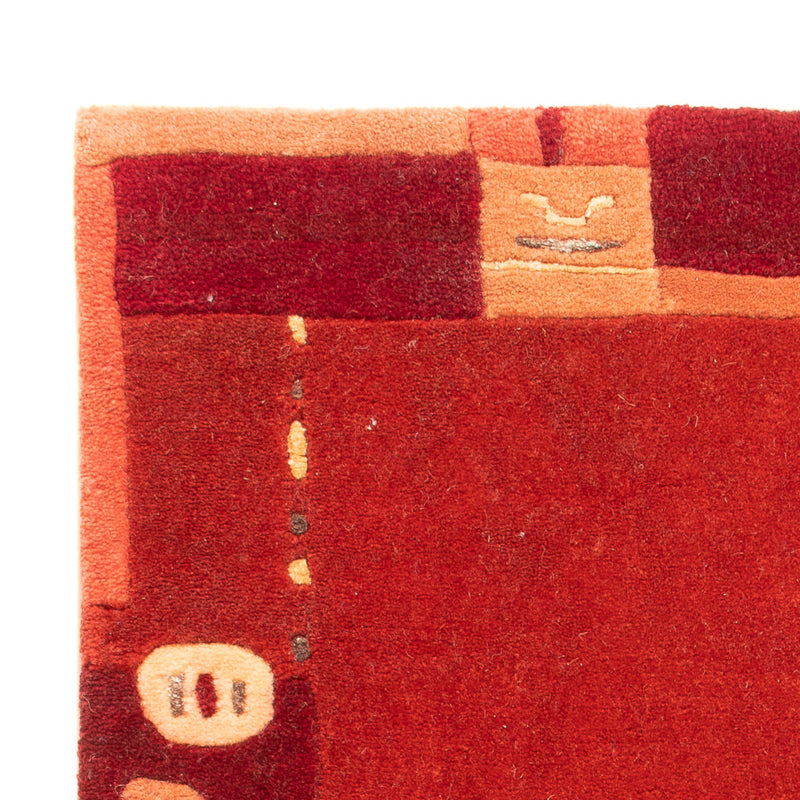 Nepal Teppich - 90 x 60 cm - rot