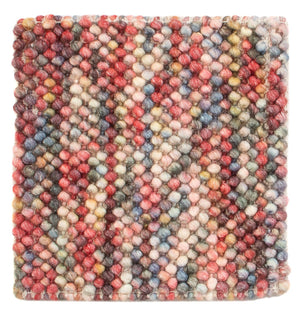 Wollteppich quadratisch  - 32 x 32 cm - mehrfarbig
