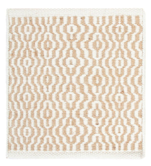 Wollteppich quadratisch  - 35 x 32 cm - beige