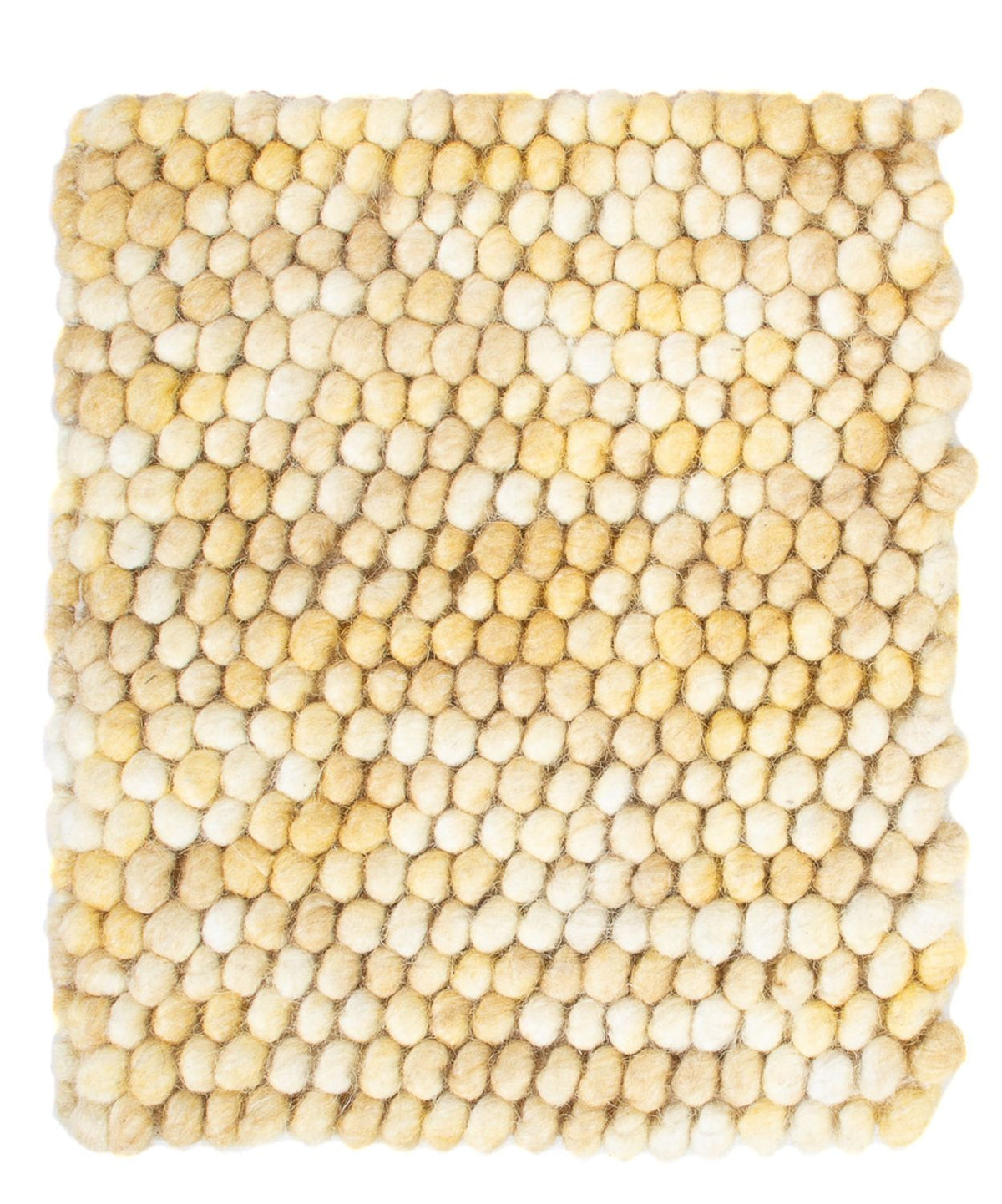 Wollteppich quadratisch - 32 x 32 cm - hellbeige