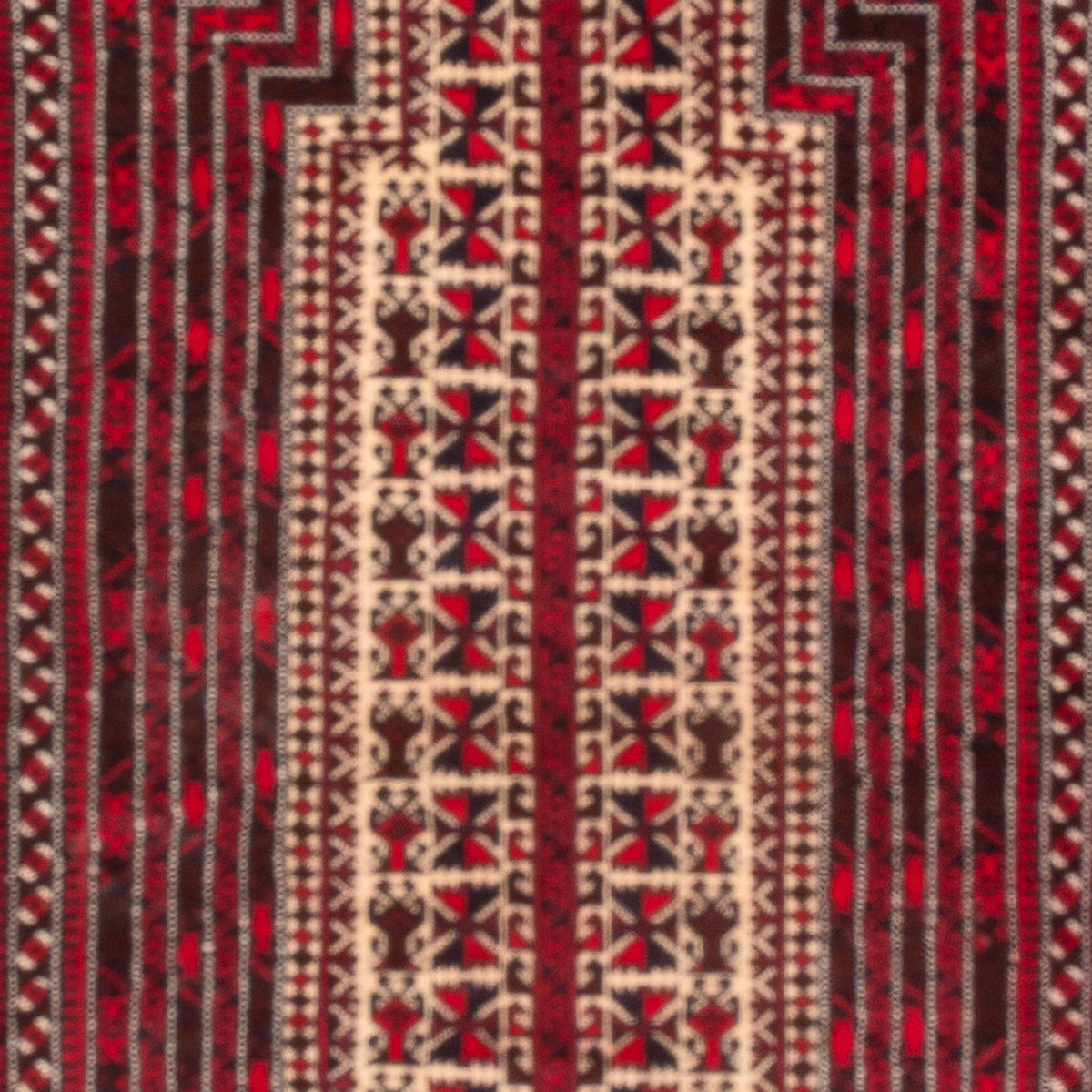 Belutsch Teppich quadratisch  - 250 x 250 cm - dunkelrot