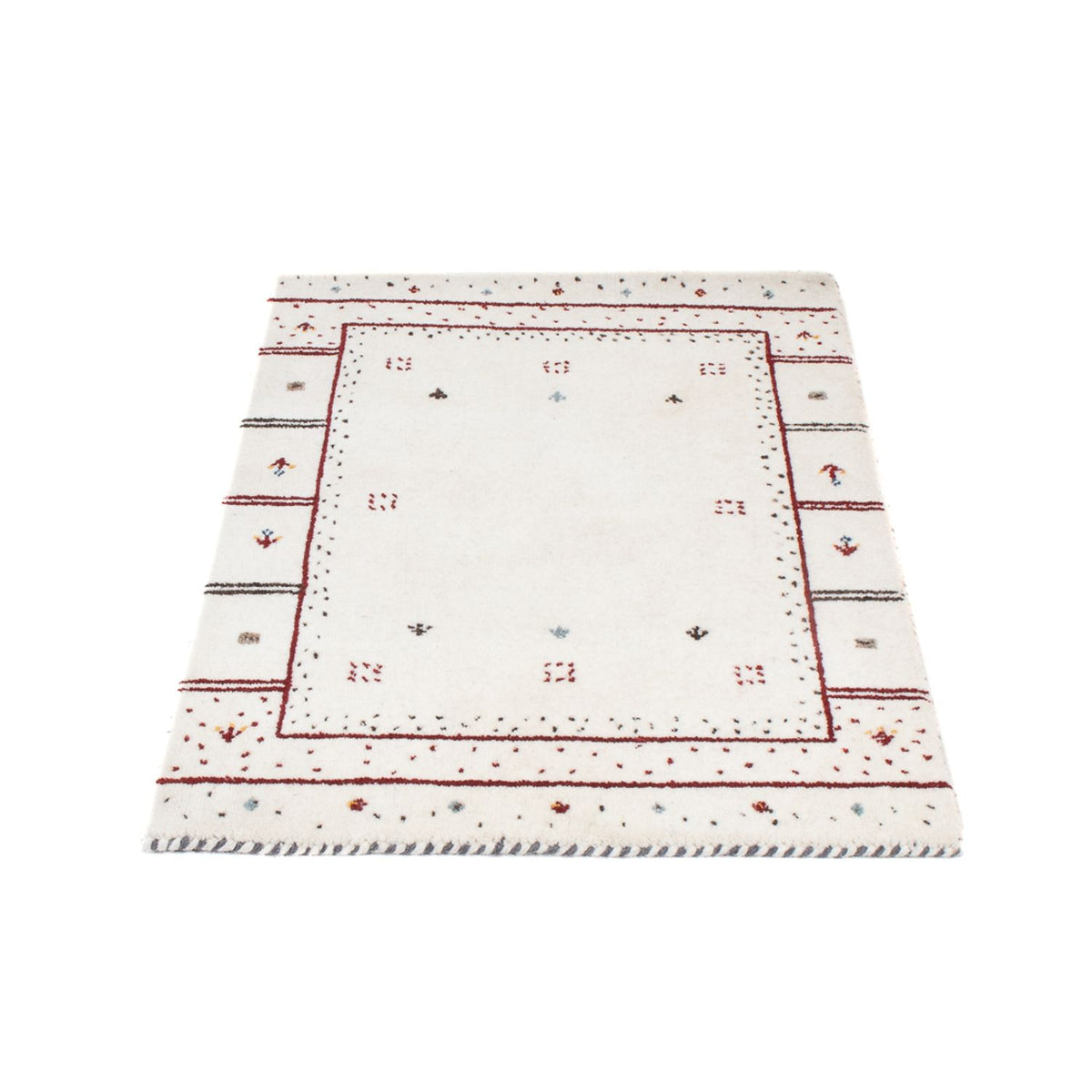 Gabbeh Teppich - Loribaft Softy - 90 x 60 cm - hellgrau
