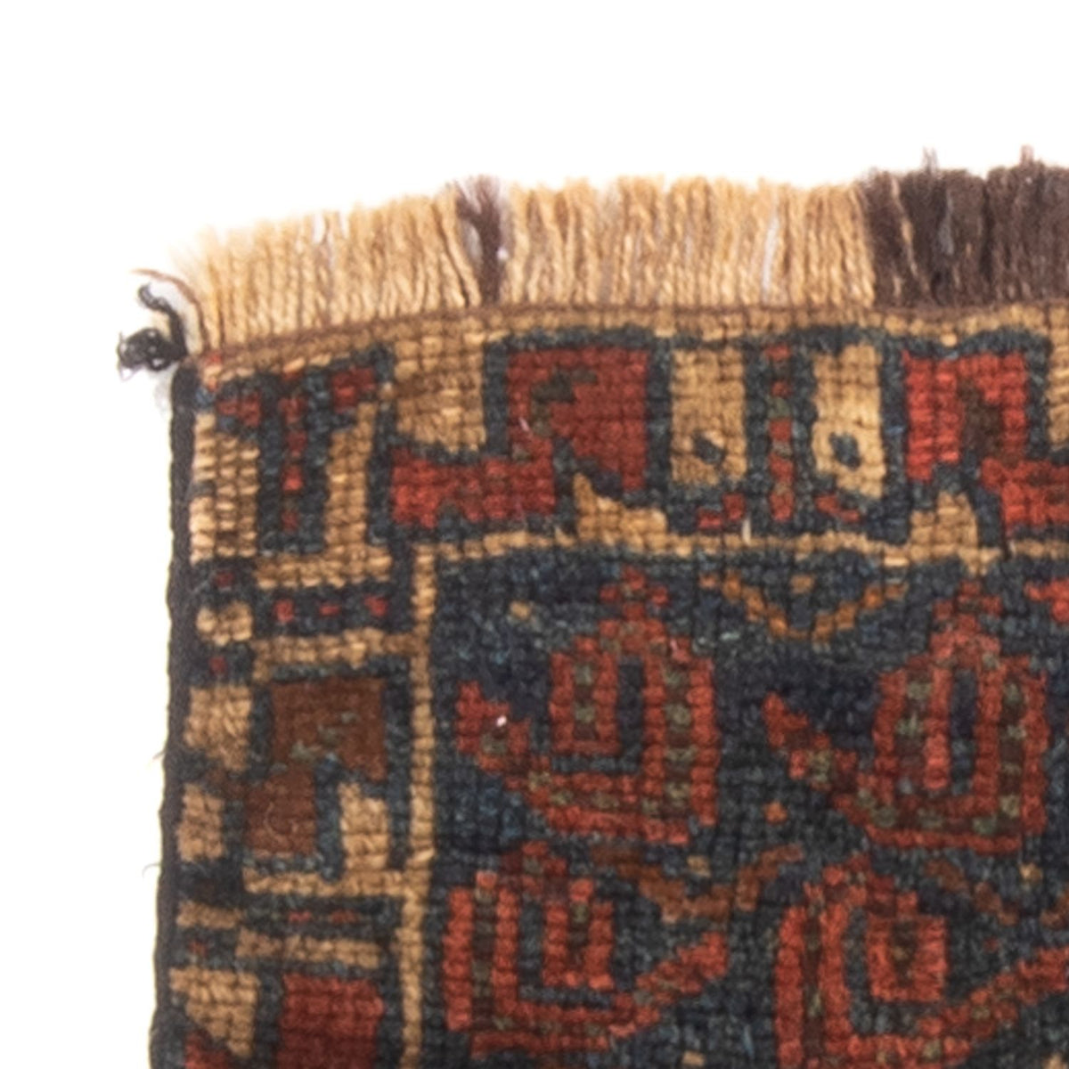 Afghan Teppich quadratisch - 32 x 20 cm - mehrfarbig
