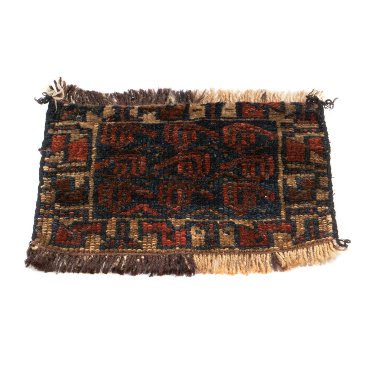 Afghan Teppich quadratisch - 32 x 20 cm - mehrfarbig