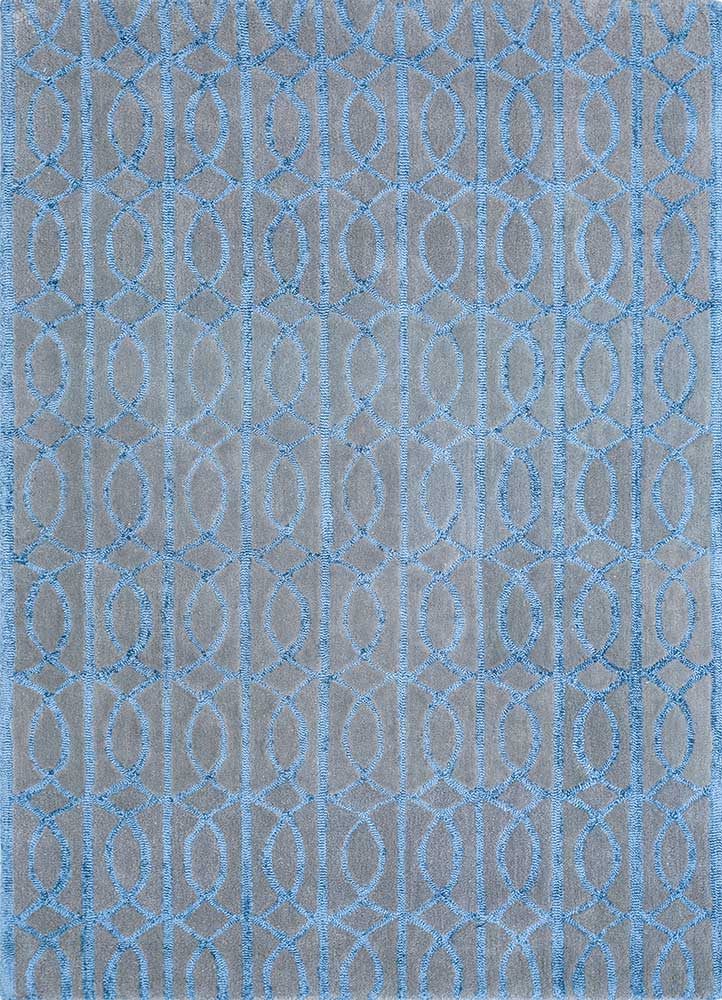 Wollteppich - 180 x 120 cm - seeblau