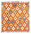 Kelim Teppich - Splash quadratisch - 52 x 50 cm - mehrfarbig