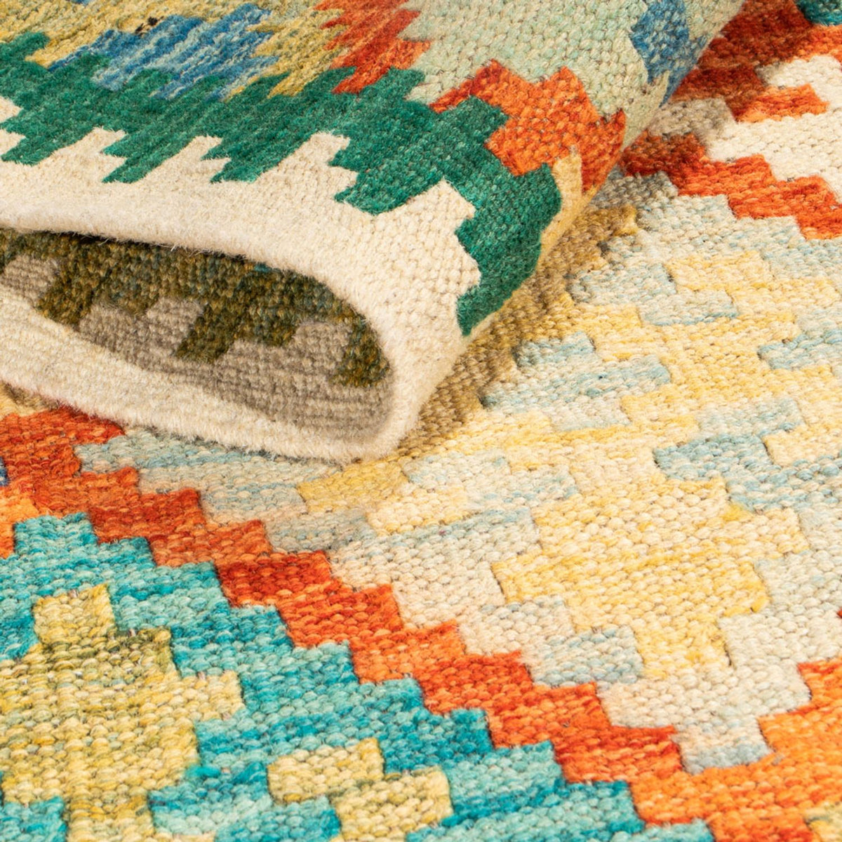 Läufer Kelim - Splash - 297 x 86 cm - mehrfarbig