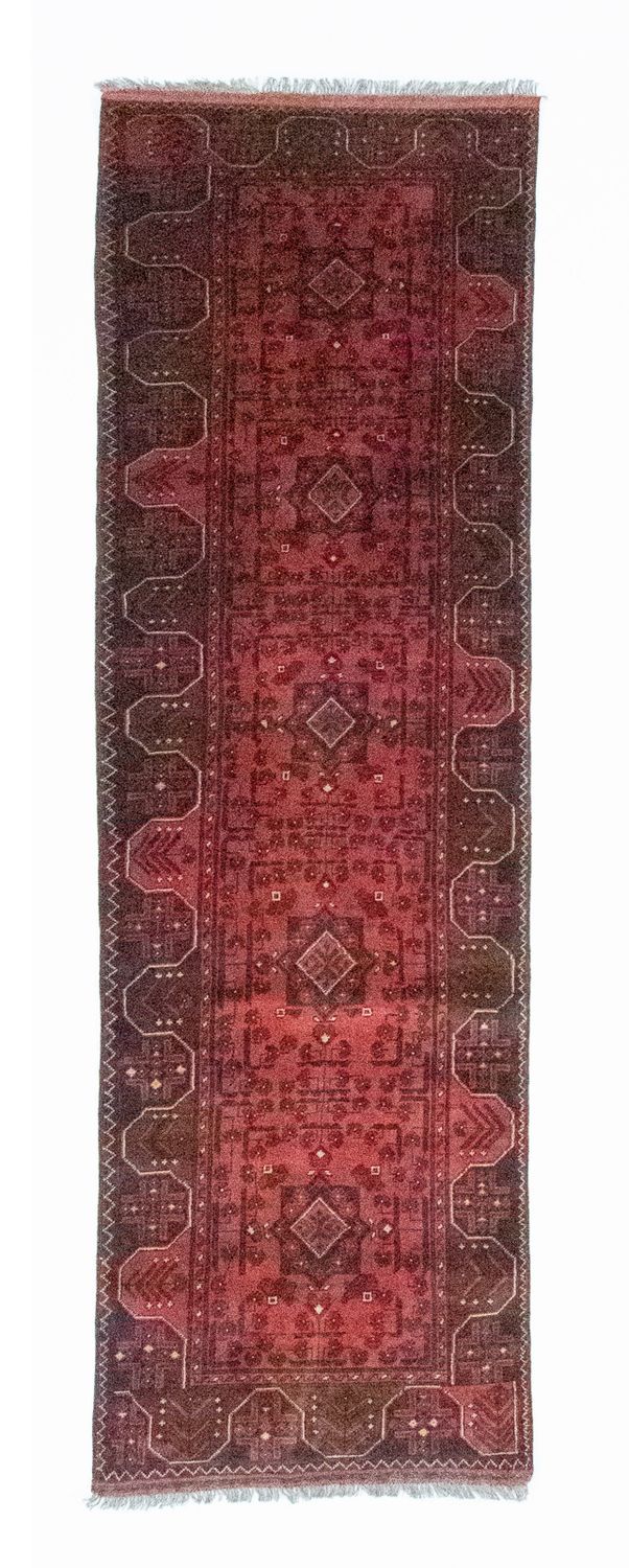 Afghan Teppich - Kunduz 295 x 75 cm - rot