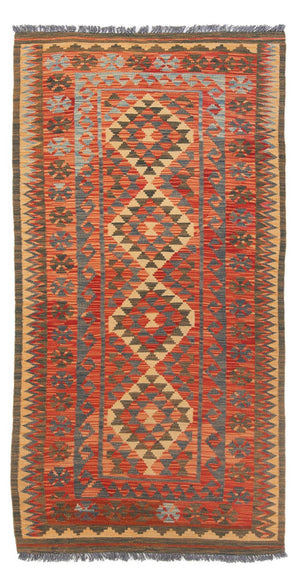 Läufer Kelim - Splash - 206 x 98 cm - mehrfarbig