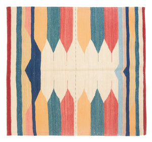 Kelim Teppich - Oriental quadratisch  - 129 x 125 cm - minzgrün