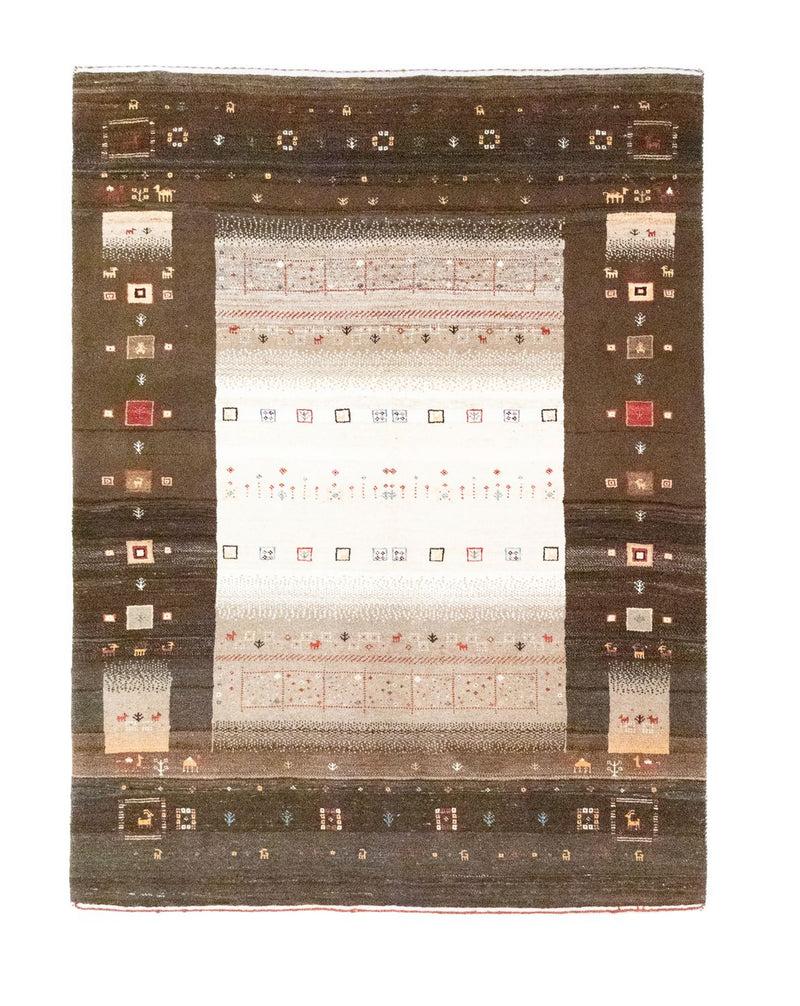 Gabbeh Teppich - Loribaft Perser 194 x 148 cm - beige