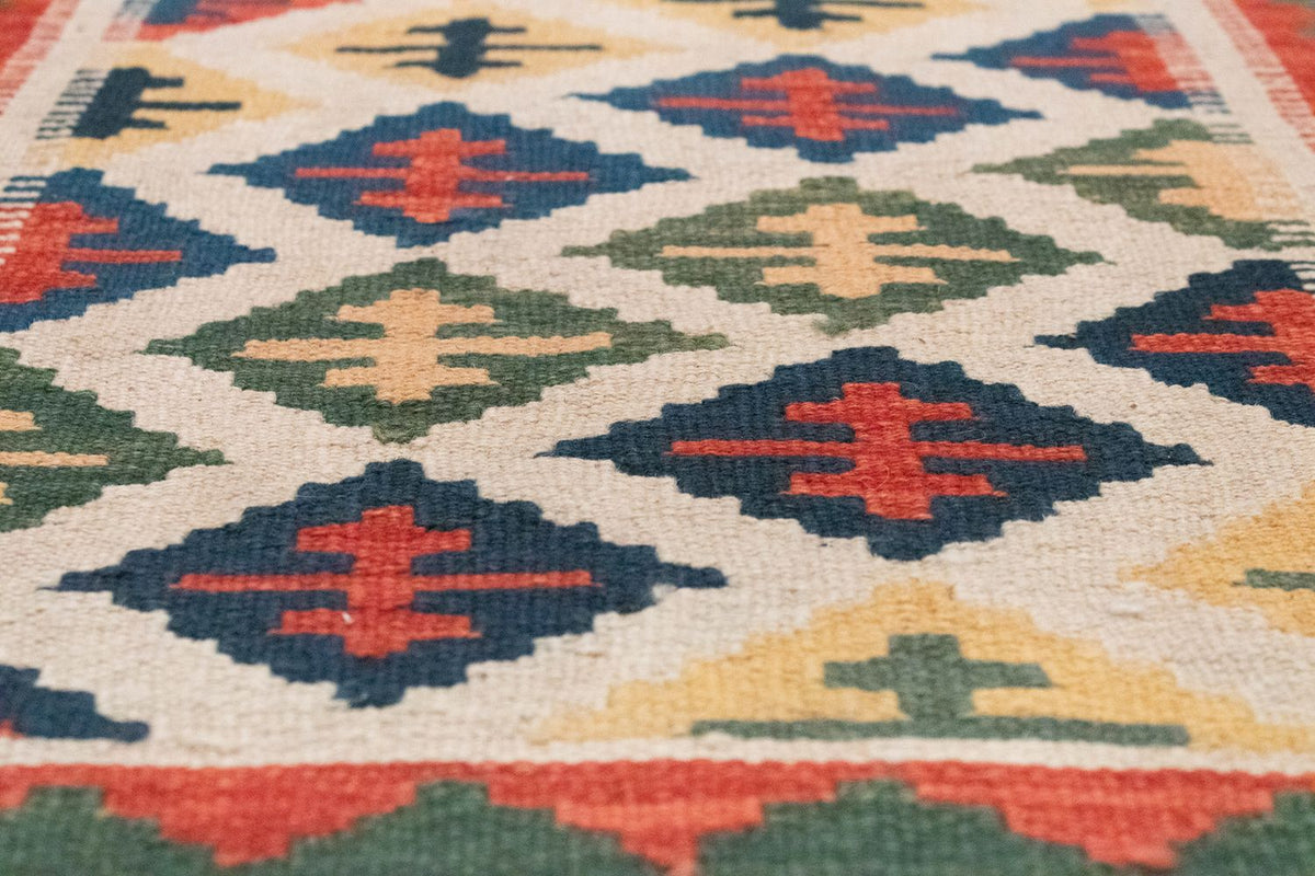 Kelim Teppich - Splash 192 x 62 cm - beige