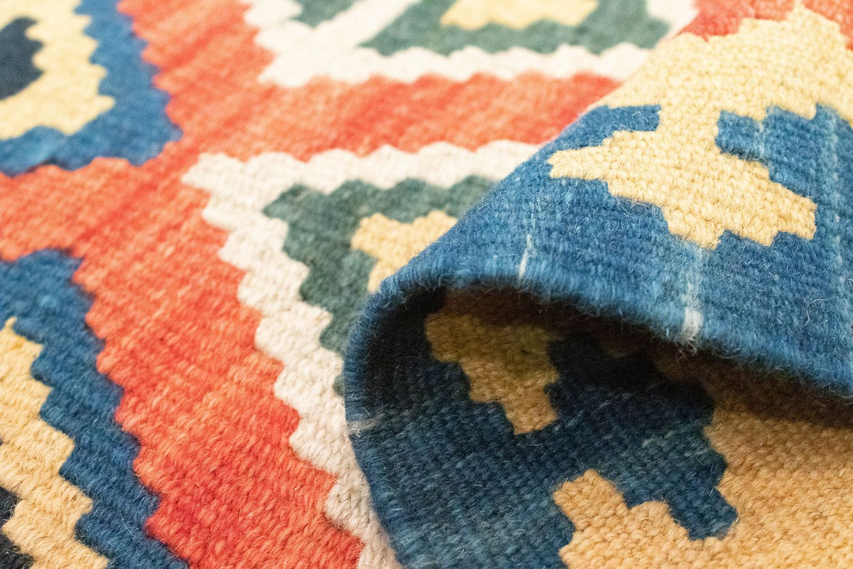 Kelim Teppich - Splash 200 x 70 cm - rot