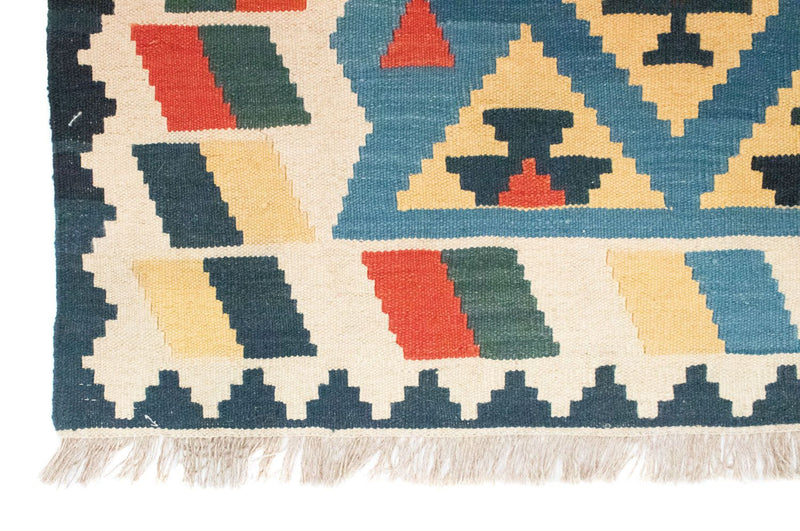 Kelim Teppich - Splash 205 x 156 cm - blau