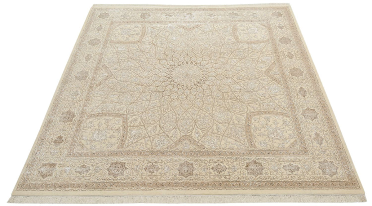 Orientteppich quadratisch  - 251 x 249 cm - dunkelbeige