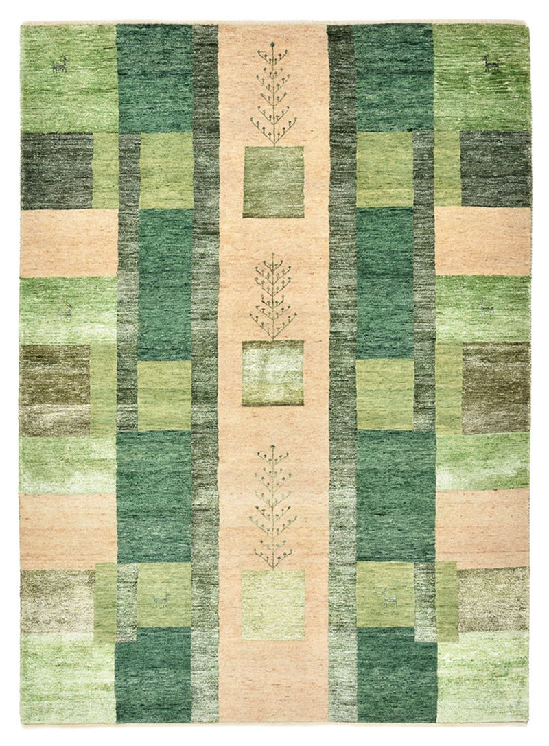 Gabbeh Teppich - Loribaft Indus - 204 x 150 cm - grün