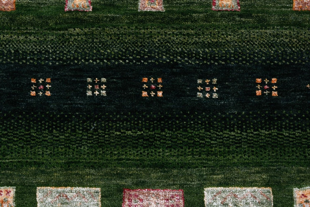 Gabbeh Teppich - Loribaft Indus - 154 x 106 cm - grün