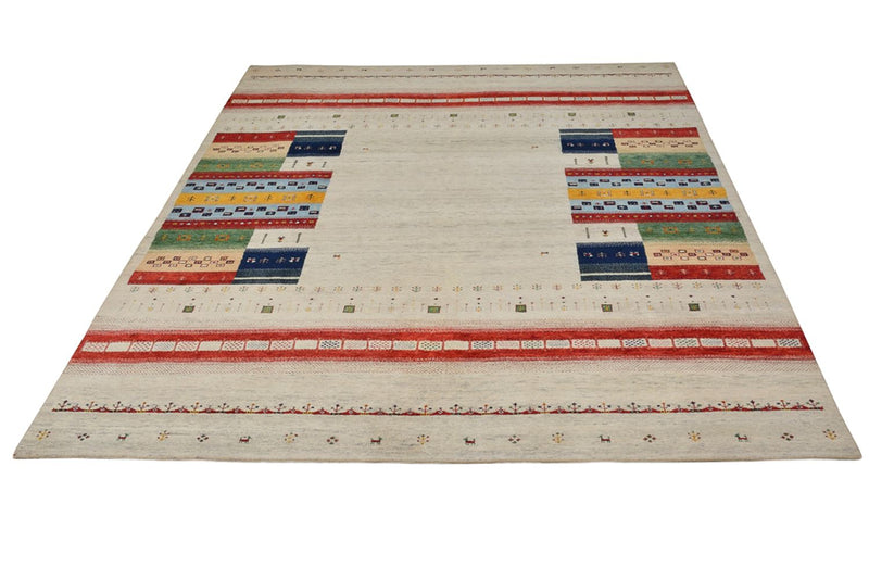 Gabbeh Teppich - Loribaft Indus - 298 x 249 cm - hellbeige