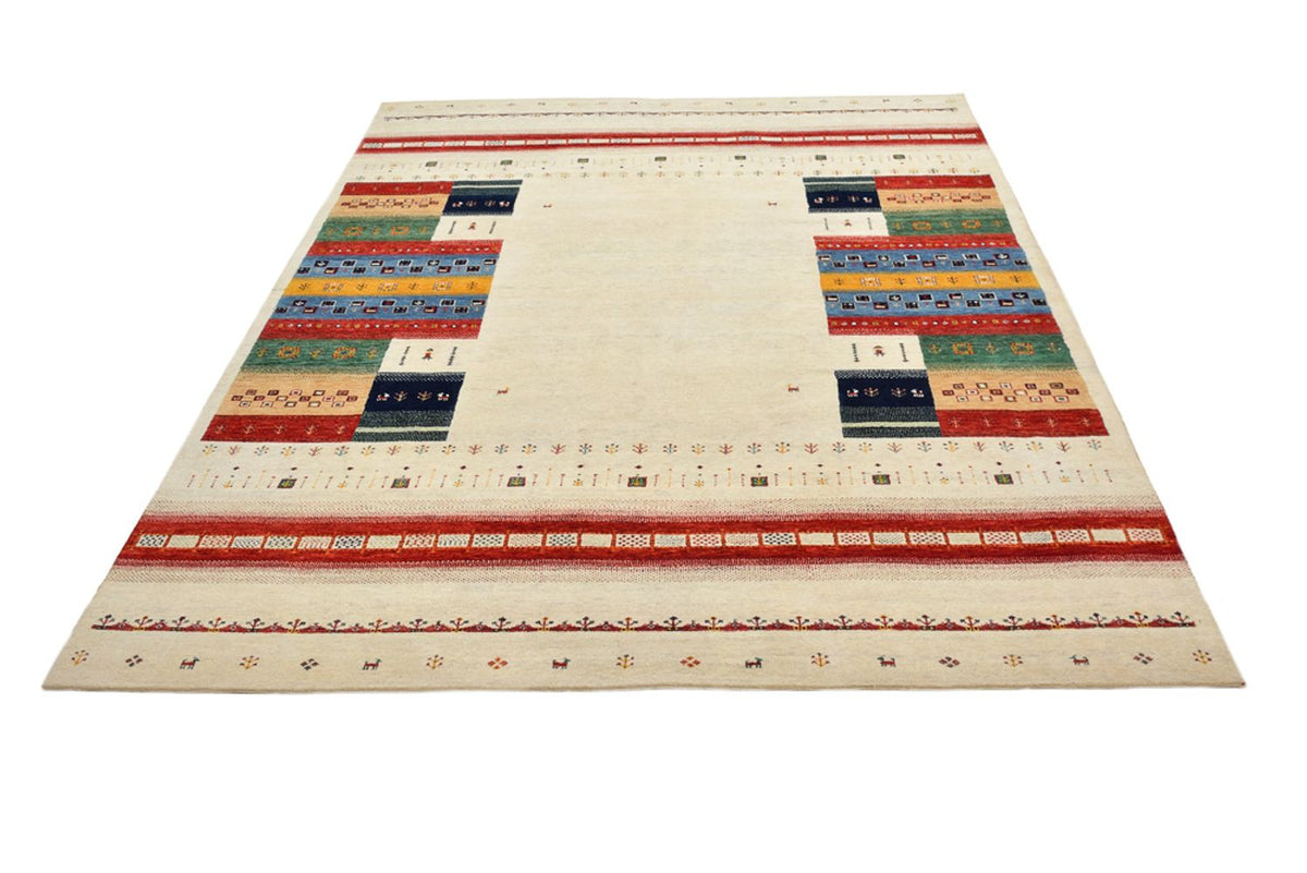 Gabbeh Teppich - Loribaft Indus - 308 x 246 cm - hellbeige