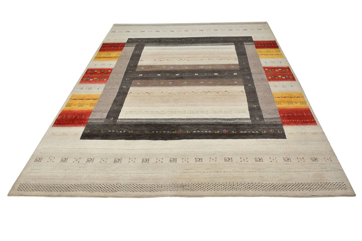 Gabbeh Teppich - Loribaft Indus - 347 x 254 cm - hellbeige