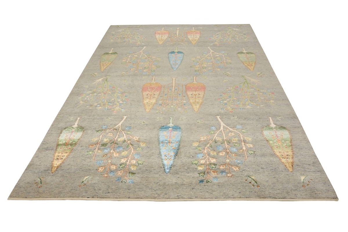 Gabbeh Teppich - Loribaft Indus - 295 x 206 cm - hellgrau