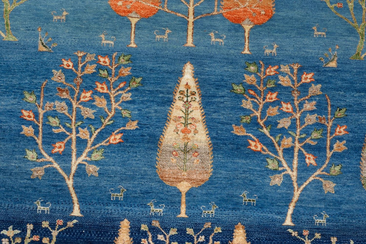 Gabbeh Teppich - Loribaft Indus - 206 x 155 cm - blau