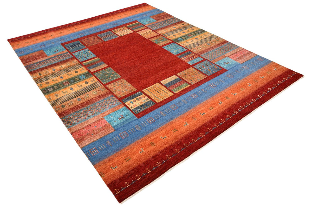 Gabbeh Teppich - Loribaft Indus - 249 x 206 cm - rot