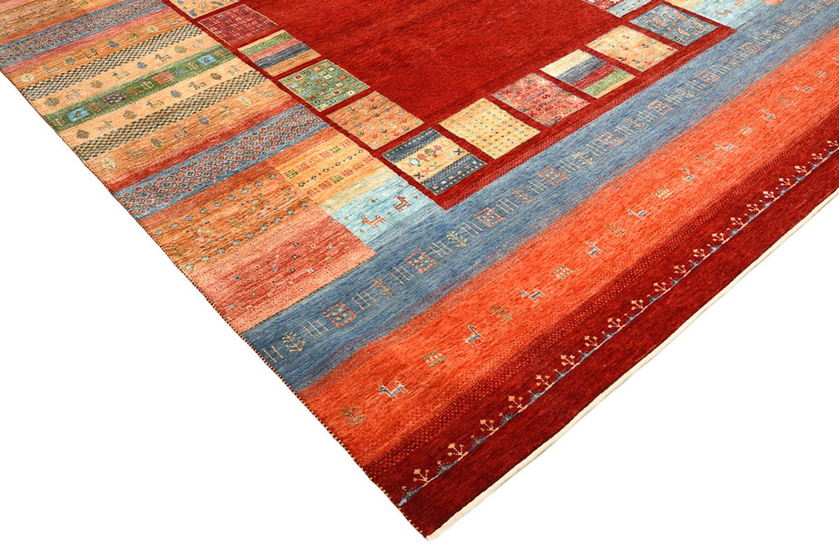 Gabbeh Teppich - Loribaft Indus - 336 x 250 cm - rot