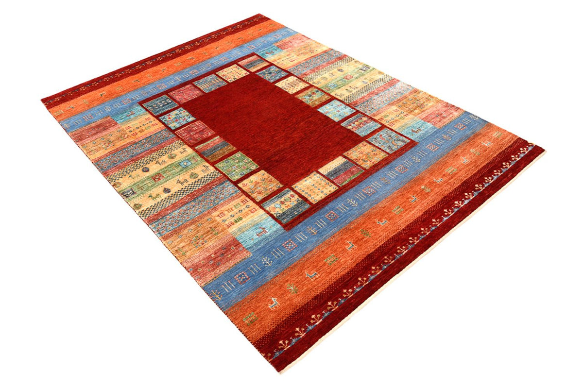 Gabbeh Teppich - Loribaft Indus - 199 x 153 cm - rot
