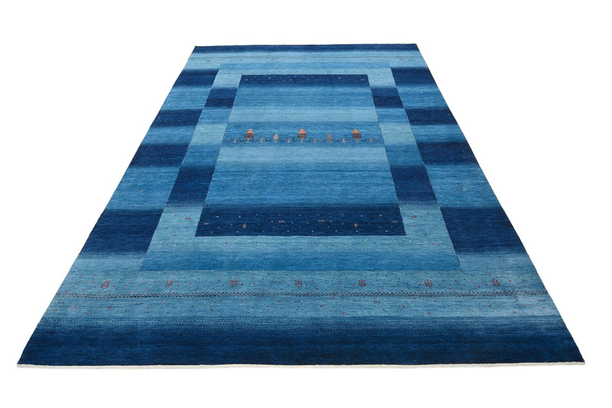 Gabbeh Teppich - Loribaft Indus - 304 x 204 cm - seeblau
