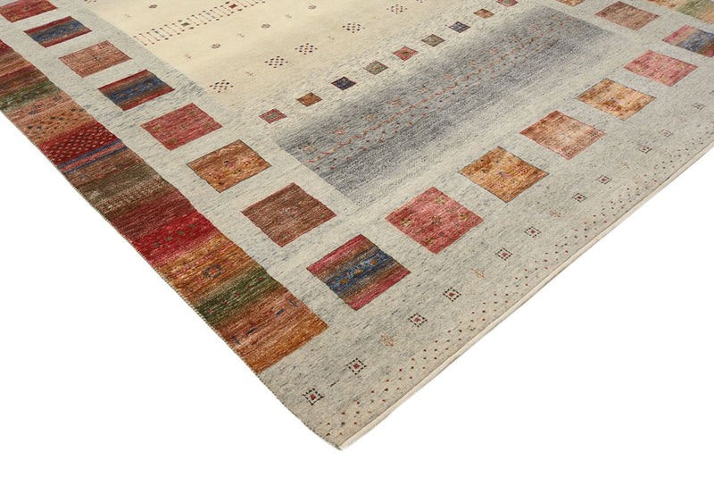 Gabbeh Teppich - Loribaft Indus - 354 x 248 cm - dunkelbeige