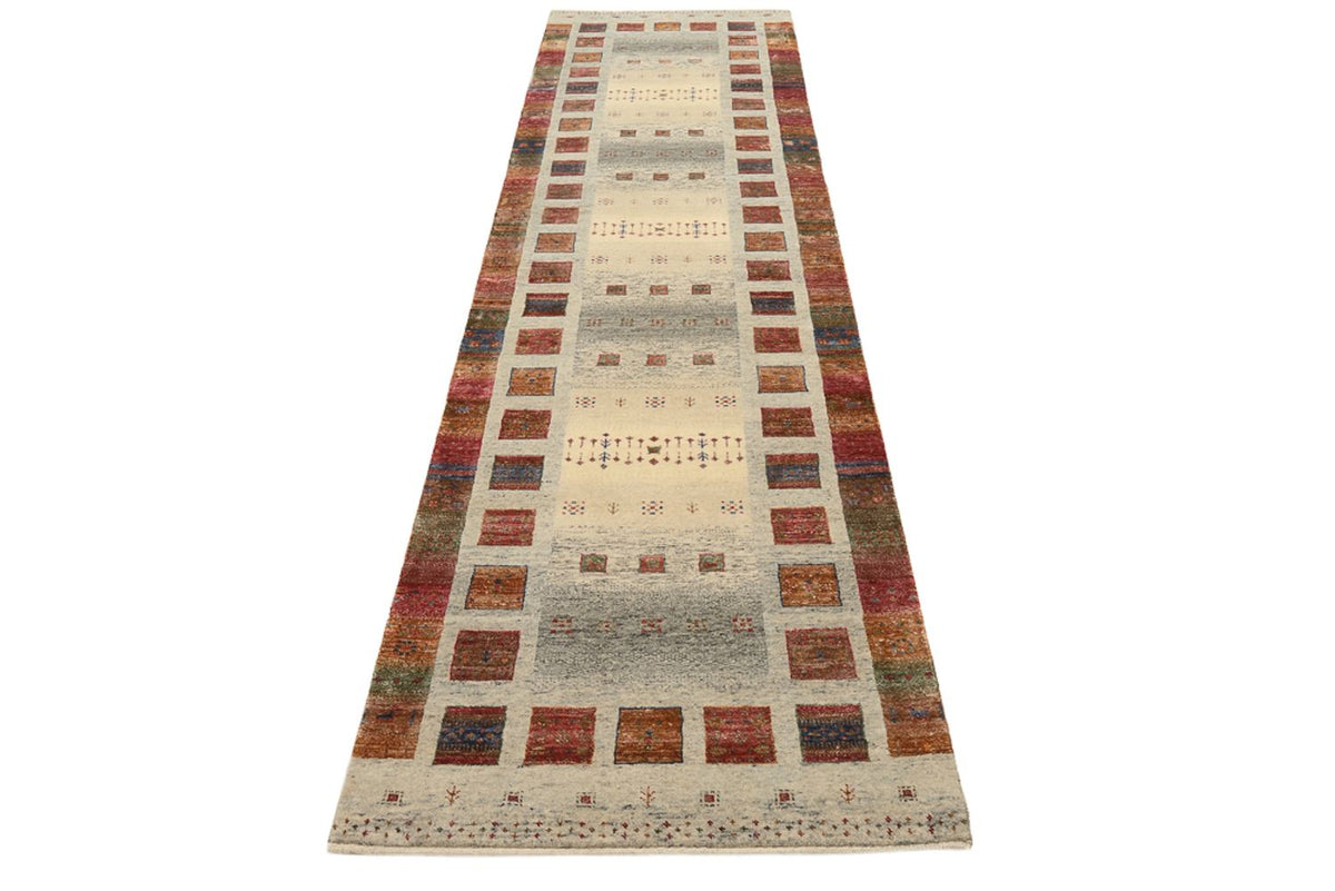 Läufer Gabbeh - Loribaft Indus - 306 x 85 cm - dunkelbeige