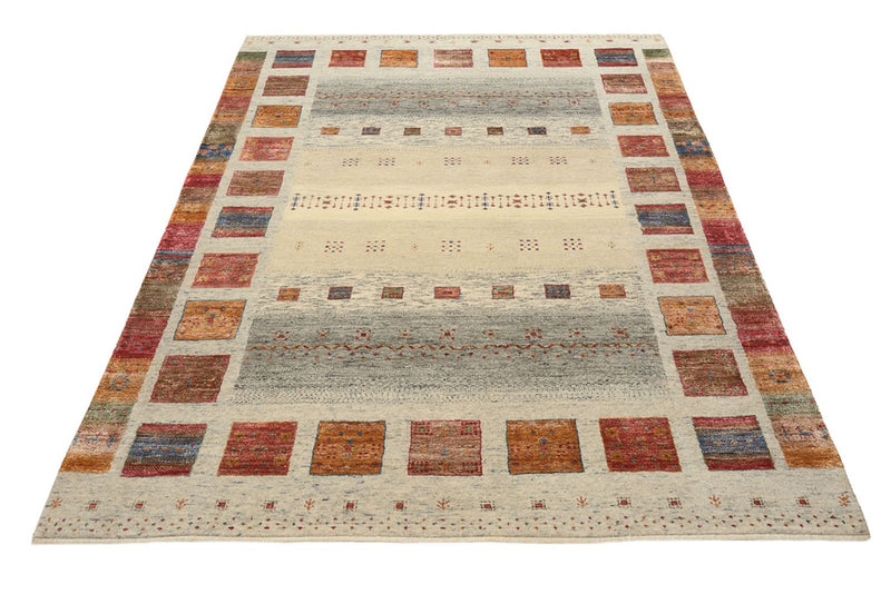 Gabbeh Teppich - Loribaft Indus - 205 x 154 cm - dunkelbeige