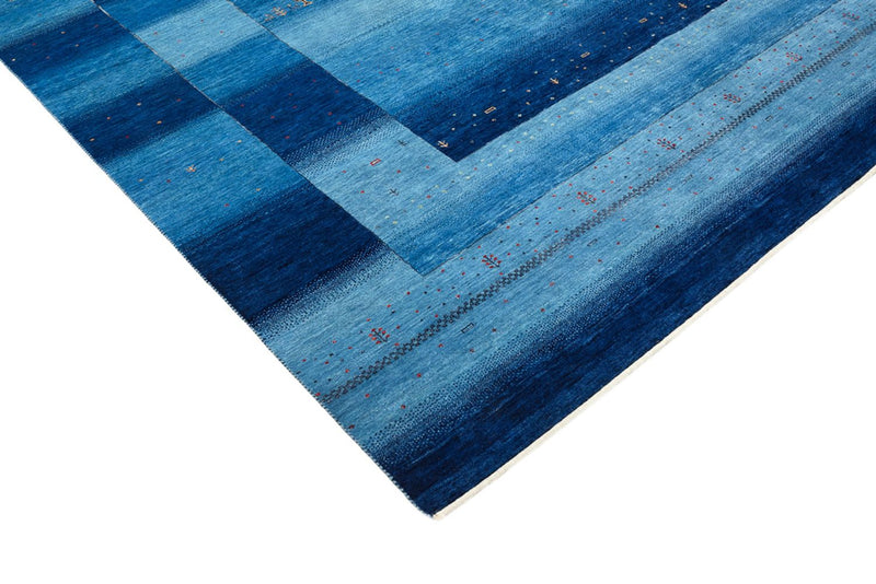 Gabbeh Teppich - Loribaft Indus - 303 x 241 cm - seeblau