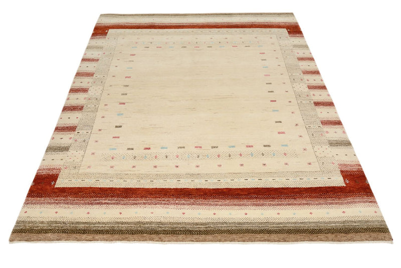 Gabbeh Teppich - Loribaft Indus - 205 x 152 cm - hellbeige