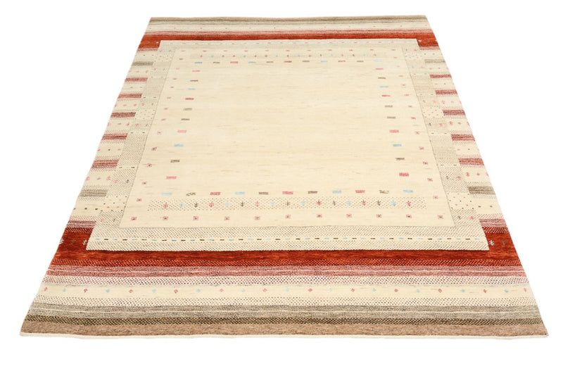 Gabbeh Teppich - Loribaft Indus - 194 x 154 cm - hellbeige