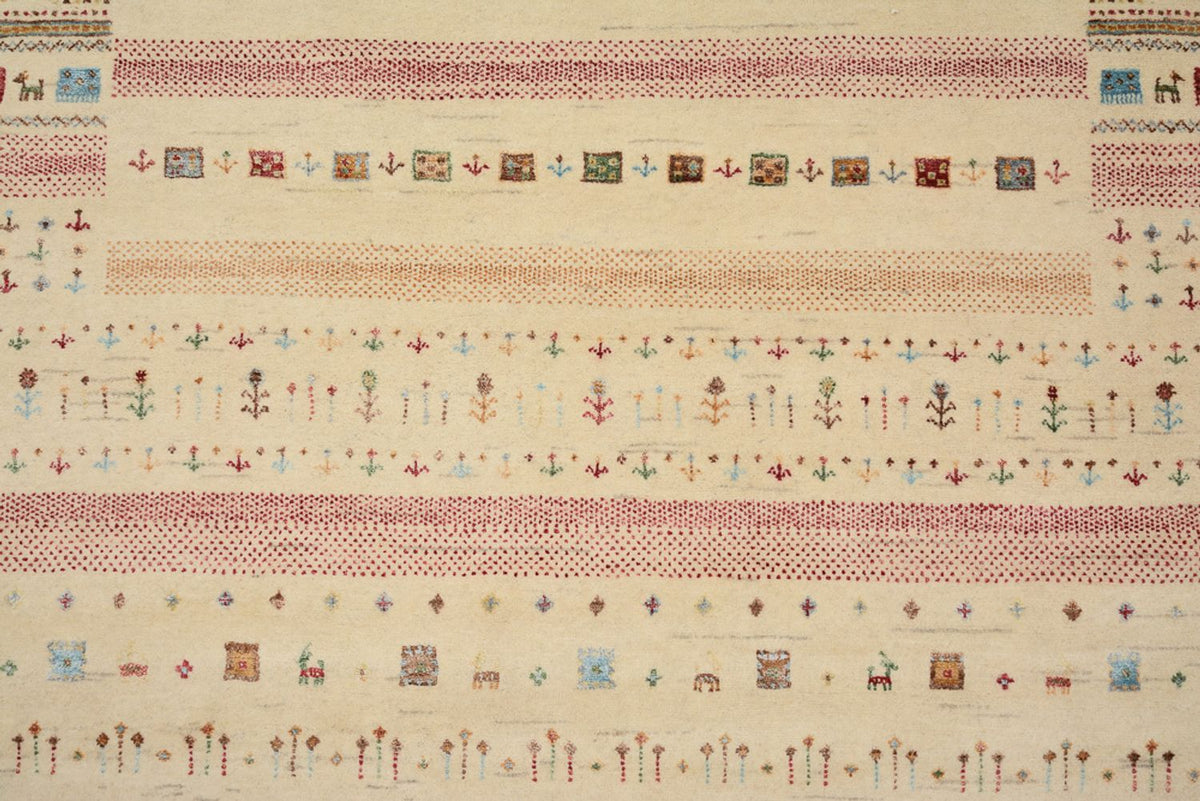Gabbeh Teppich - Loribaft Indus - 201 x 155 cm - hellbeige