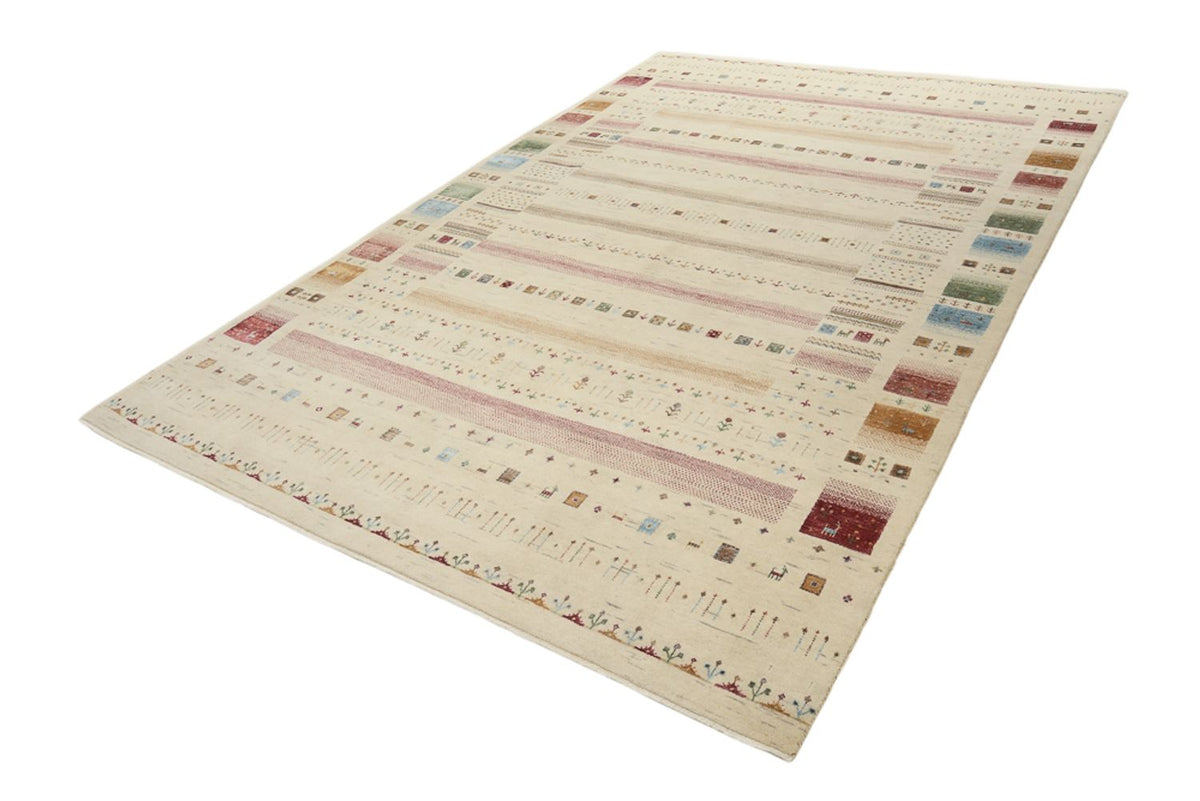 Gabbeh Teppich - Loribaft Indus - 304 x 203 cm - hellbeige
