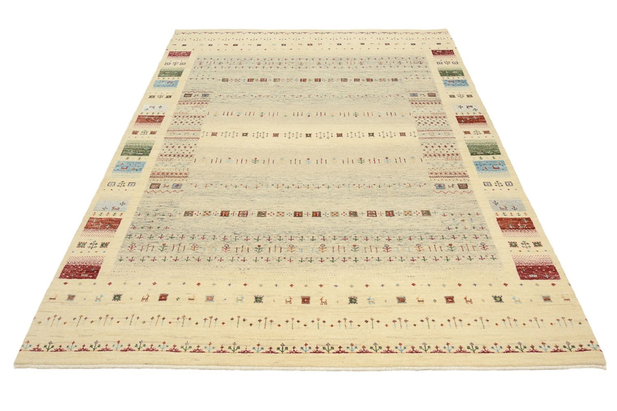 Gabbeh Teppich - Loribaft Indus - 241 x 172 cm - dunkelbeige